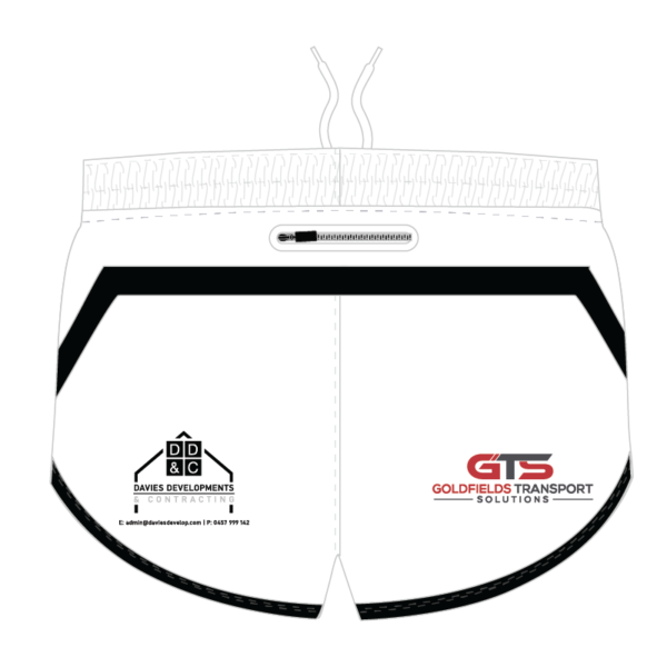 Kalgoorlie City FC Mens Running Shorts (White) - Image 2