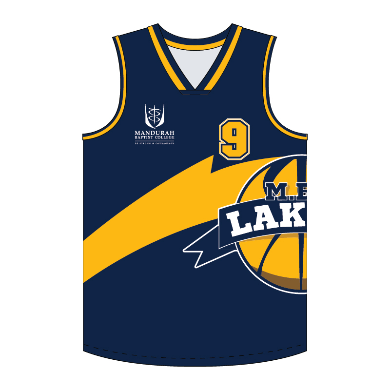 MBC Lakers Unisex Youth/Adults Reversible Basketball Singlet - Image 3