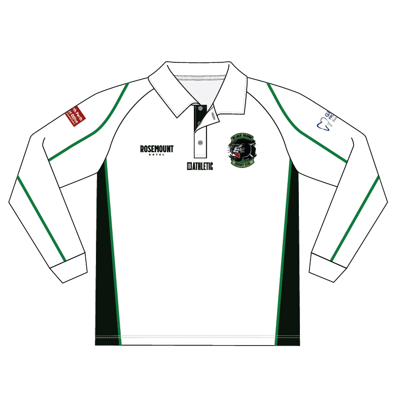 Mt Lawley Inglewood CC Seniors White Playing Polo - Long Sleeve