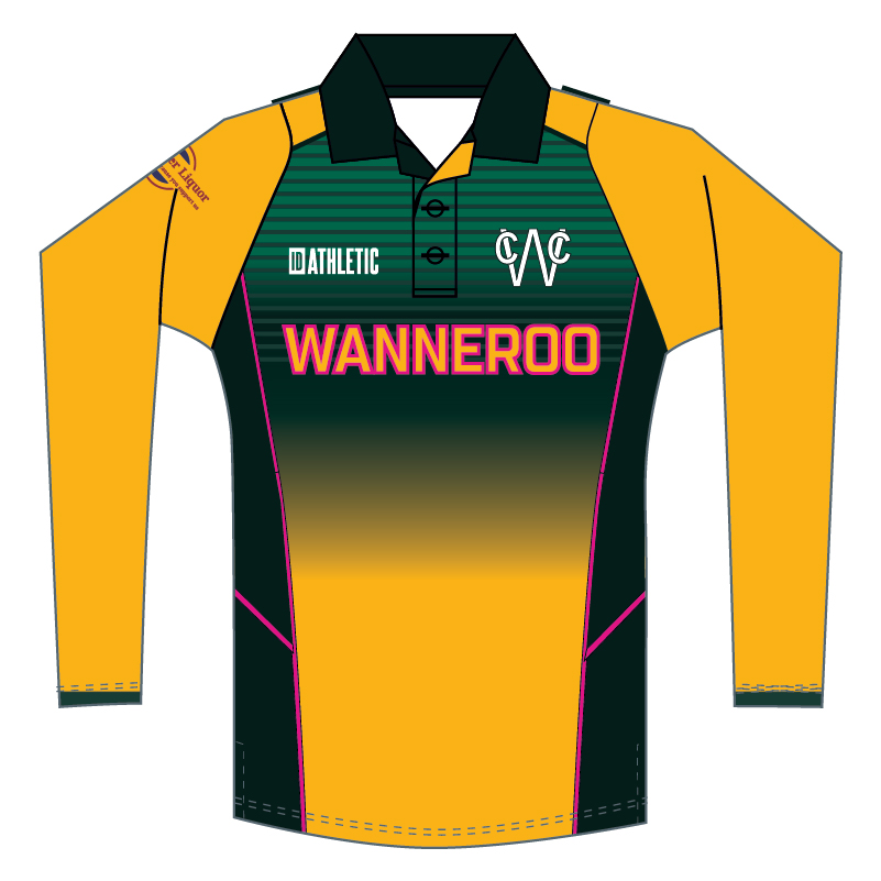 Wanneroo Cricket Club Ladies Gold Playing Polo - Long Sleeve